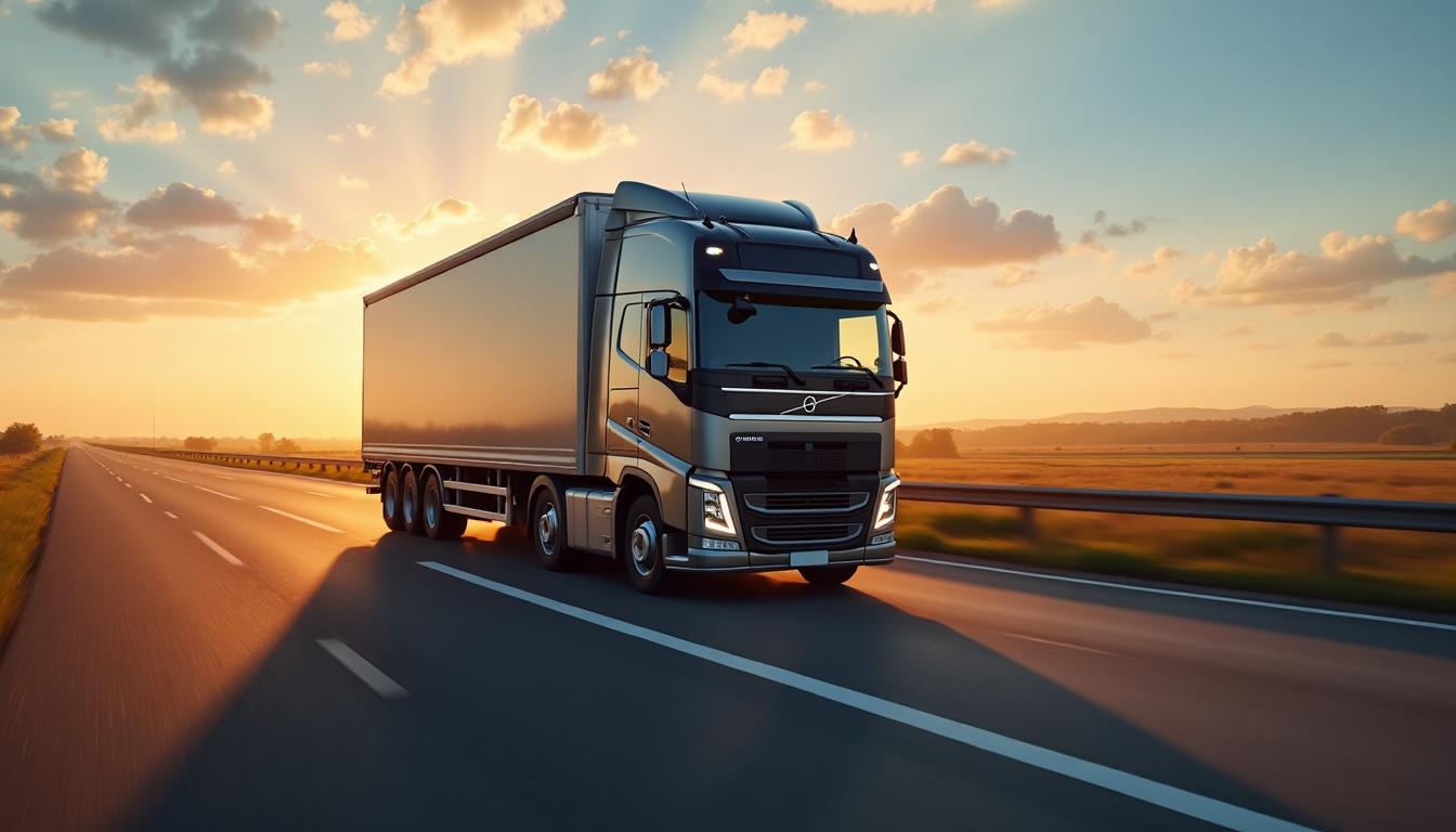 Camión de transporte en carretera europea